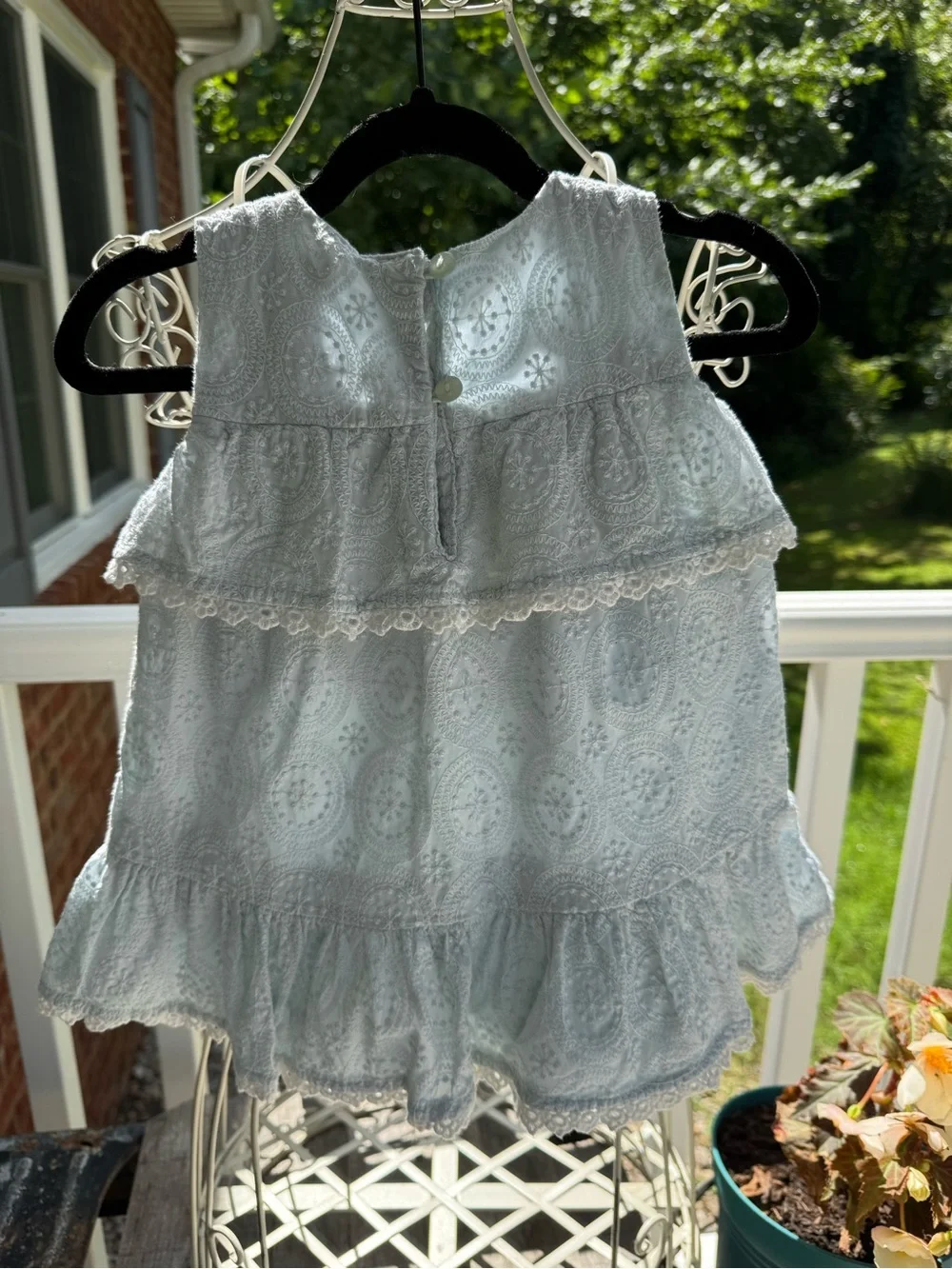 Catherine Malandrino light blue sleeveless eyelet dress. Size 2T